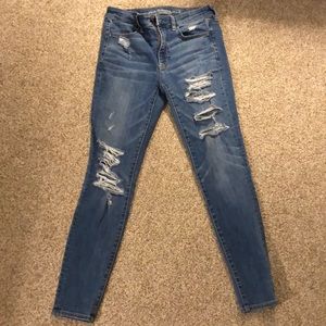 American eagle high rise ripped jegging